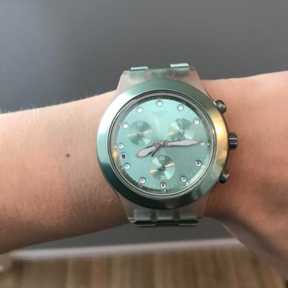 Mint Green Swatch - Swiss Watch - Picture 3 of 4